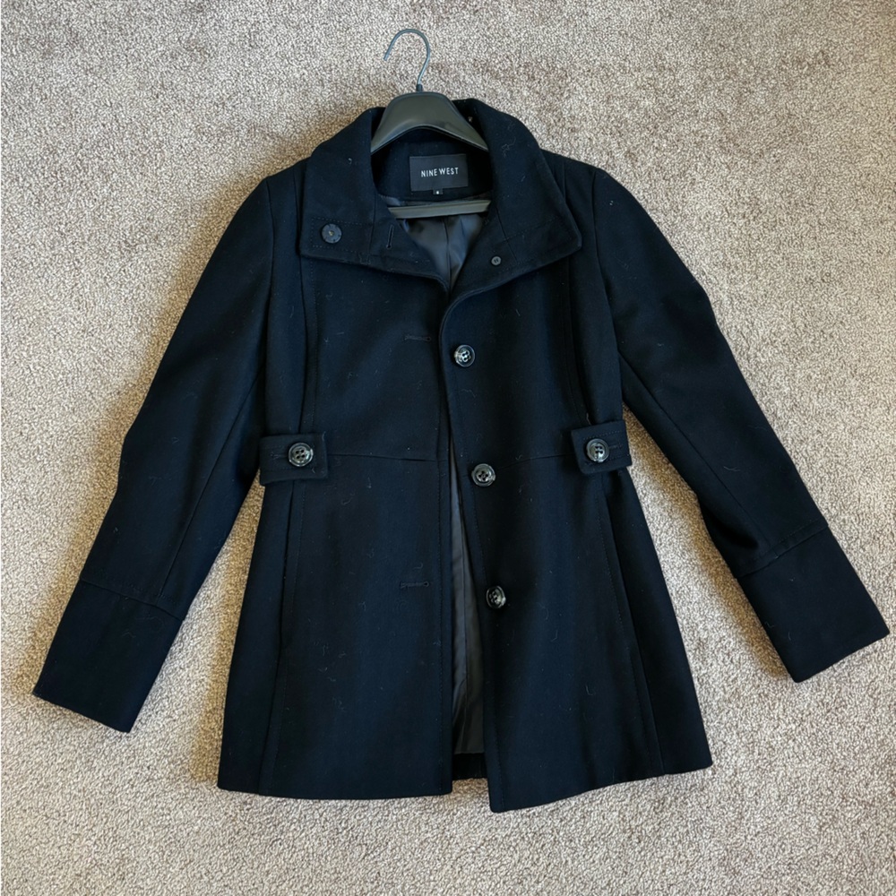 Nine West black peacoat